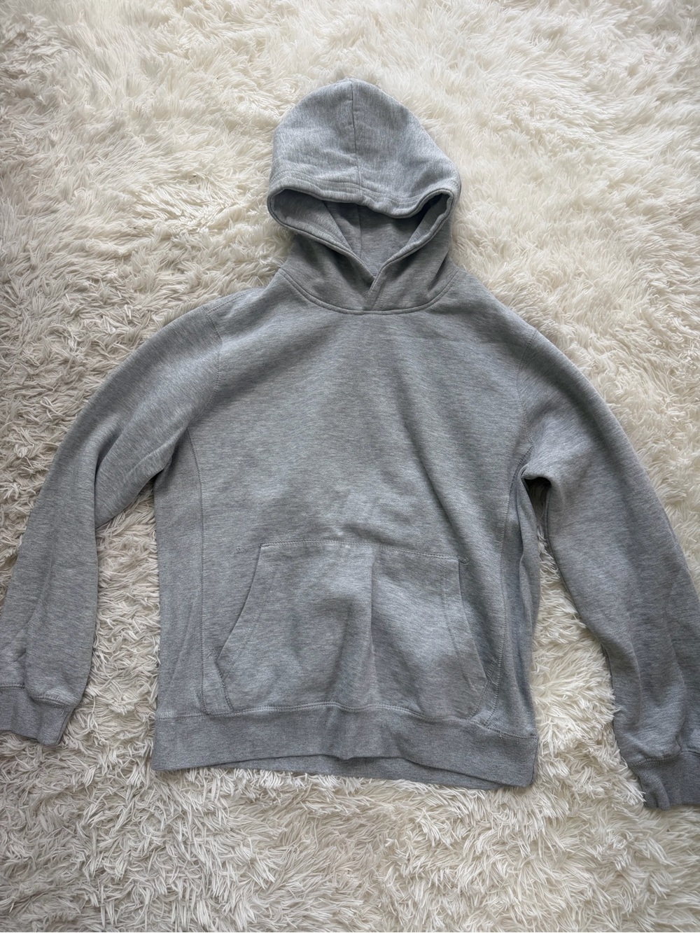 Express Men's Light Gray Hooded Sweatshirt